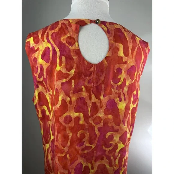 Bali Batiks Hand Painted Resort Wear Sleeveless Dress Bali Beachy Plus Size 1X - Picture 11 of 14